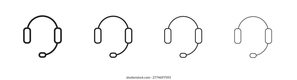 Headset icon pack in editable strokes.