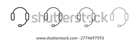 Headset icon pack in editable strokes.