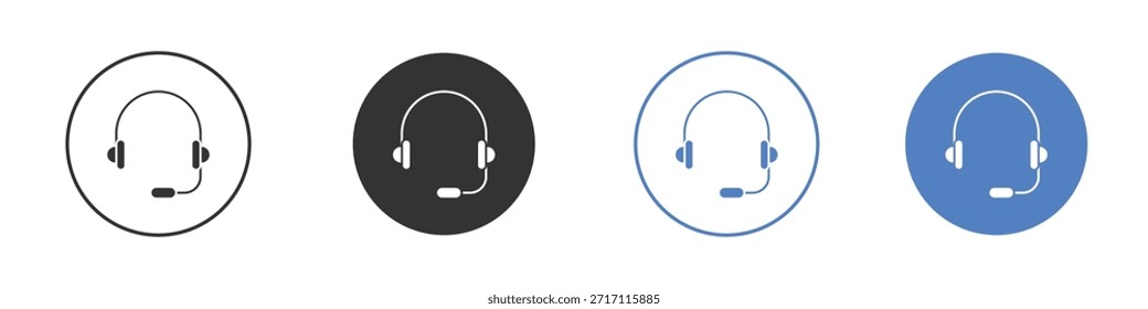 Headset icon pictogram set. Vector icon designs