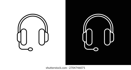 Ícone de headset pixel perfeito. Símbolo de estrutura de tópicos. Desenho linear simples.