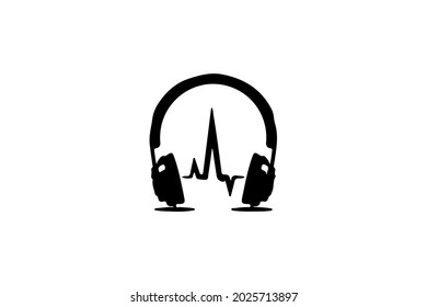 Headset Icon for Podcast Radio Broadcast for Entertainment Logo design inspiration