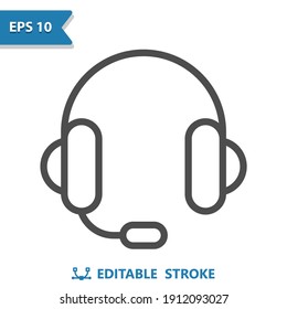 Headset Icon. Professional, pixel perfect icon, EPS 10 format.