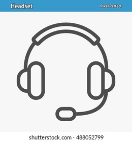 Headset Icon. Professional, pixel perfect icons optimized for both large and small resolutions. EPS 8 format. 12x size for preview.