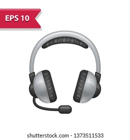 Headset Icon. Professional, pixel-aligned icon in realistic colors.
