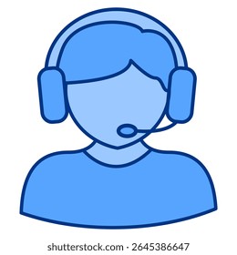 Headset icon represented by wearing Headset Blue style.