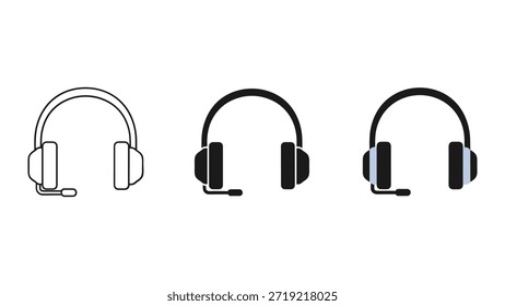 Headset-Symbolsatz für Kundensupport und Kommunikation