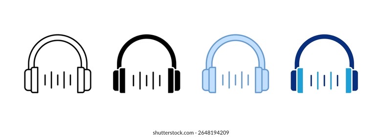 Headset Icon Set Multiple Style Collection