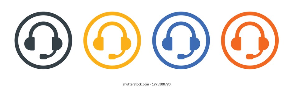 Headset icon set. Vector illustration.