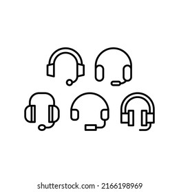 Headset Icon Set Vector Symbol Design Illustration