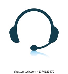 Headset icon. Shadow reflection design. Vector illustration.