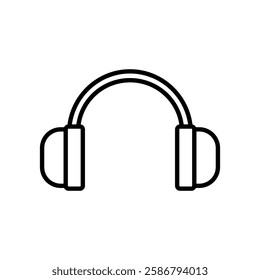 headset icon, simple flat style, illustration, logo sign symbol pictogram template, for ui or ux isolated on white for mobile app, editable