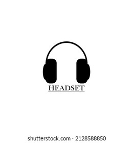 diseño de ilustración simple de icono de auriculares con micrófono
