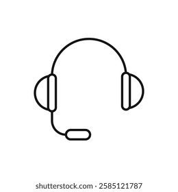 Headset icon. simple thin line vector icon