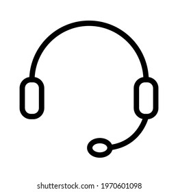 Headset icon, Support Headphone. Flat Vector Icon illustration. Simple black symbol on white background. Headset, Support Headphone sign design template for web and mobile UI element