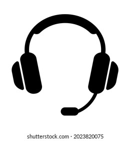 Headset icon, Support Headphone. Flat Vector Icon illustration. Simple black symbol on white background. Headset, Support Headphone sign design template for web and mobile UI element