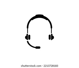 Headset icon, Support Headphone. Flat Vector Icon illustration. Simple black symbol on white background. Headset, Support Headphone sign design template for web and mobile UI element