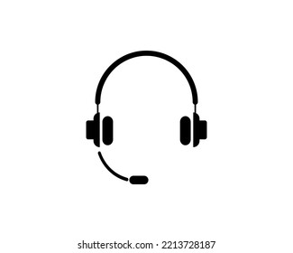 Headset Symbol, Support Headphone. Flaches Vektorsymbol. Einfaches schwarzes Symbol auf weißem Hintergrund. Headset, Support Headphone-Design-Vorlage für Web- und mobile UI-Elemente