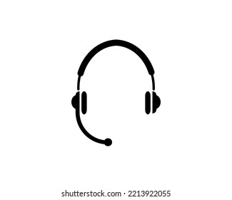 Headset icon, Support Headphone. Flat Vector Icon illustration. Simple black symbol on white background. Headset, Support Headphone sign design template for web and mobile UI element