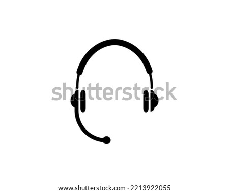Headset icon, Support Headphone. Flat Vector Icon illustration. Simple black symbol on white background. Headset, Support Headphone sign design template for web and mobile UI element