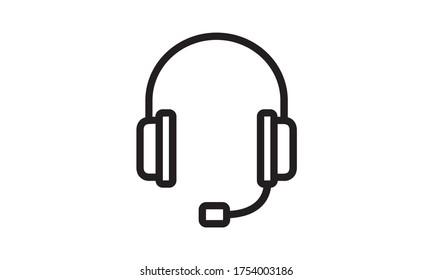 The headset icon Support symbol Flat vector image
