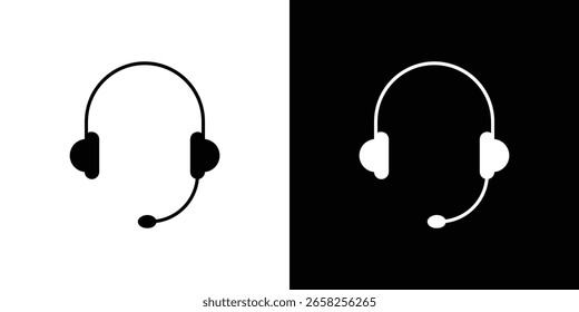 Colección del símbolo del icono del auricular. Vector plano ilustración de stock.