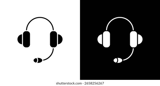 Headset icon symbol collection. Flat vector stock illustration.