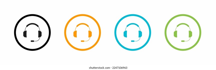 Headset icon template set. Stock vector illustration.