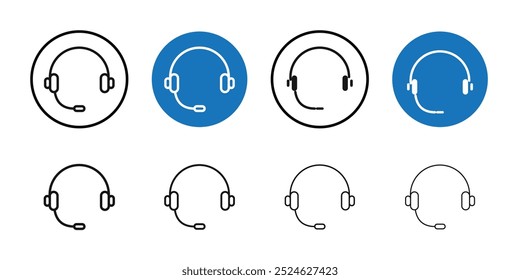 Icono de auriculares colección de arte de línea delgada