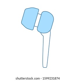 Headset Icon. Thin Line With Blue Fill Design. Vector Illustration.