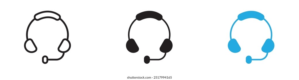 Headset icon thin line illustration