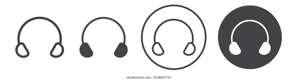 Kopfhörer-Symbol, dünne Liniengrafik