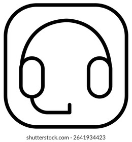 Headset icon Thin line vector design