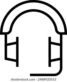 headset icon. Thin linear style design isolated on white background