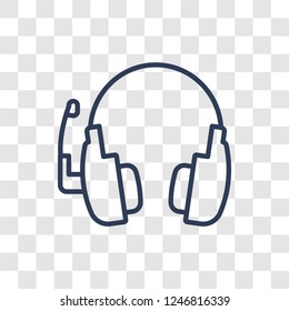 Headset icon. Trendy linear Headset logo concept on transparent background from Communication collection