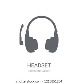 Headset icon. Trendy Headset logo concept on white background from Communication collection. Suitable for use on web apps, mobile apps and print media.