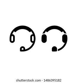 Headset Icon Vector As Call Center, Costumer Service, Agent Support Icon For Web, Business Card, Mobile App, Etc.