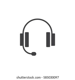 Headset icon vector, filled flat sign, solid pictogram isolated on white. Support symbol, logo illustration