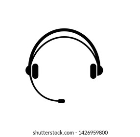 Headset icon vector flat style illustration