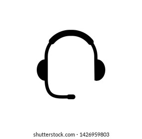 Headset icon vector flat style illustration