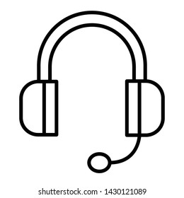 Headset Icon, Vector Illustration, Business Outline