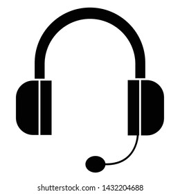 Headset Icon, Vector Illustration, Business Outline