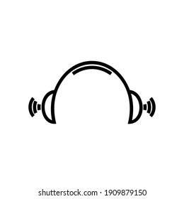 Ilustración vectorial de icono de auriculares eps10.