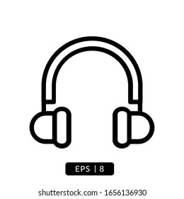 headset icon vector illustration logo template for many purpose. Isolated on white background.