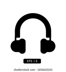 plantilla de logotipo de ilustración vectorial de icono de auriculares para muchos fines. Aislado sobre fondo blanco.