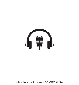plantilla de logotipo de ilustración vectorial de icono de auriculares para muchos fines. Aislado en blanco