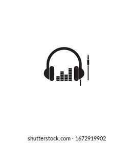 headset icon vector illustration logo template for many purpose. Isolated on white