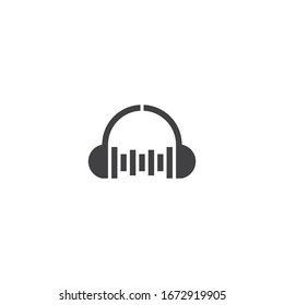 plantilla de logotipo de ilustración vectorial de icono de auriculares para muchos fines. Aislado en blanco