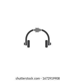 headset icon vector illustration logo template for many purpose. Isolated on white