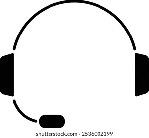 Headset icon vector illustration. microphone, representing customer service, communication, or support icon.