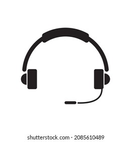 símbolo de ilustración vectorial de icono de auriculares con micrófono